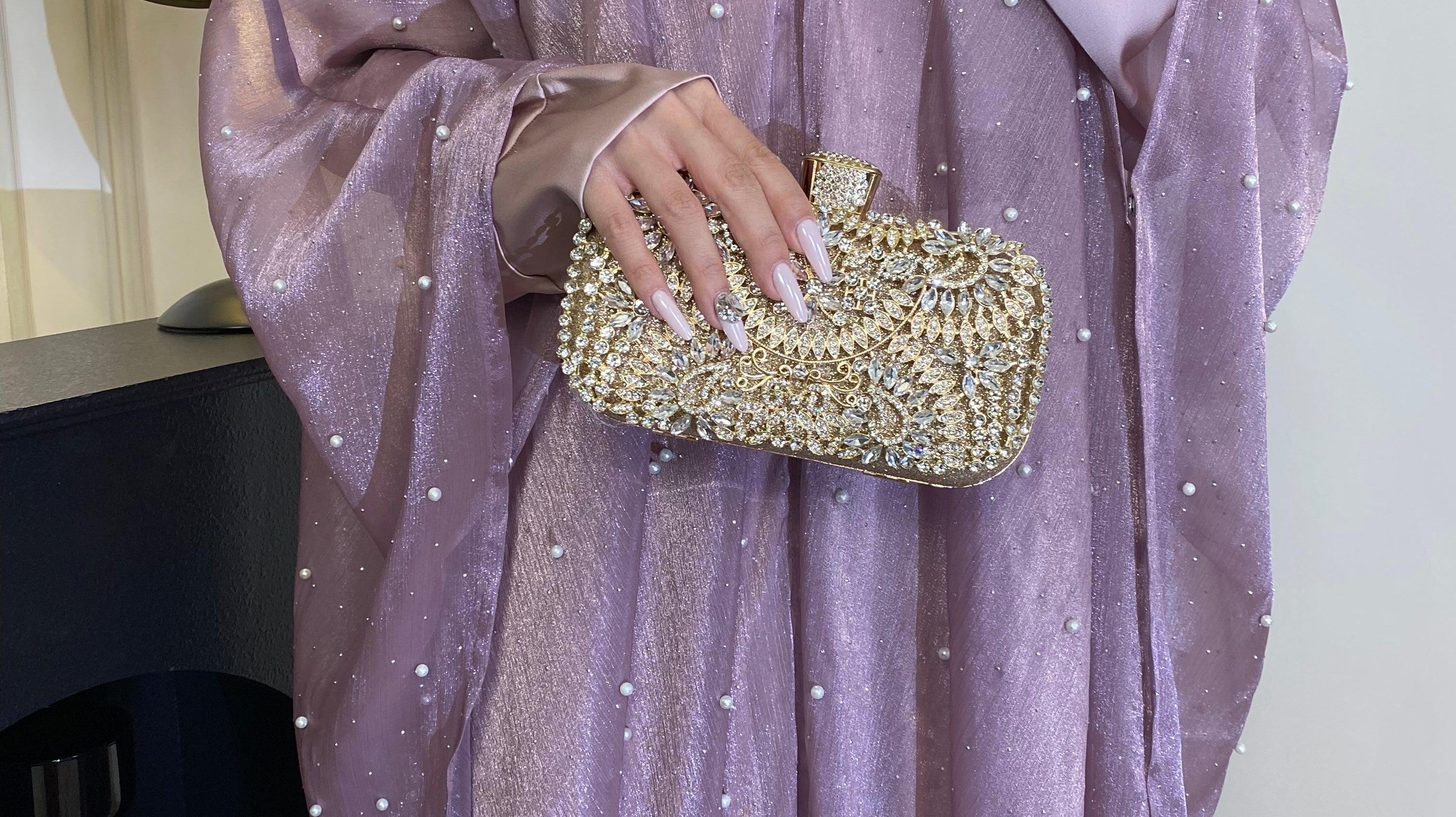 purple starry sky abaya