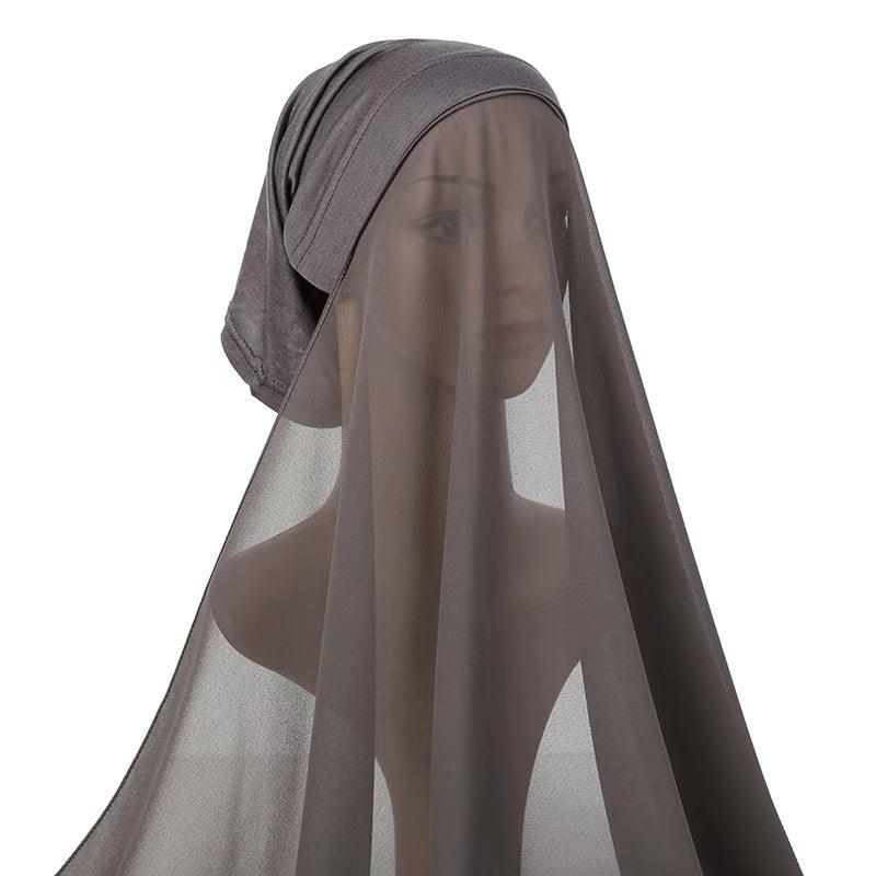 #CL31 Luminous Chiffon Hijab Scarf ✦ UPF Sun Wrap & Watercolor Sheen in 6 Neutral Tones