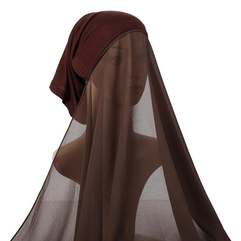 #CL31 Luminous Chiffon Hijab Scarf ✦ UPF Sun Wrap & Watercolor Sheen in 6 Neutral Tones