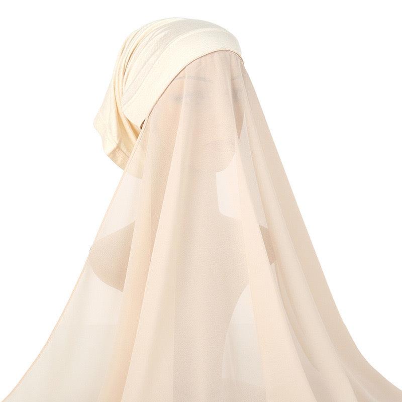 #CL31 Luminous Chiffon Hijab Scarf ✦ UPF Sun Wrap & Watercolor Sheen in 6 Neutral Tones