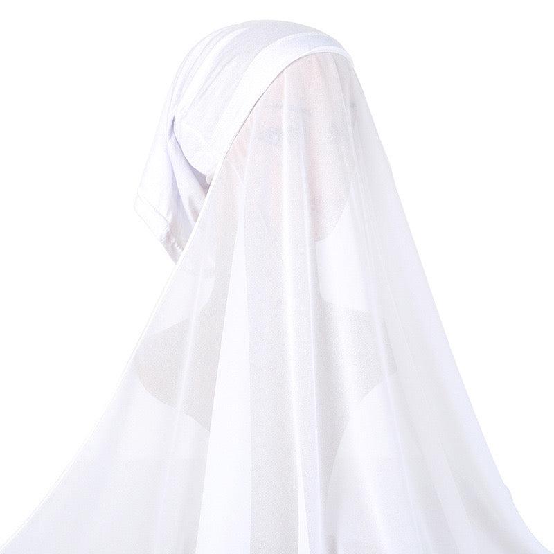 #CL31 Luminous Chiffon Hijab Scarf ✦ UPF Sun Wrap & Watercolor Sheen in 6 Neutral Tones