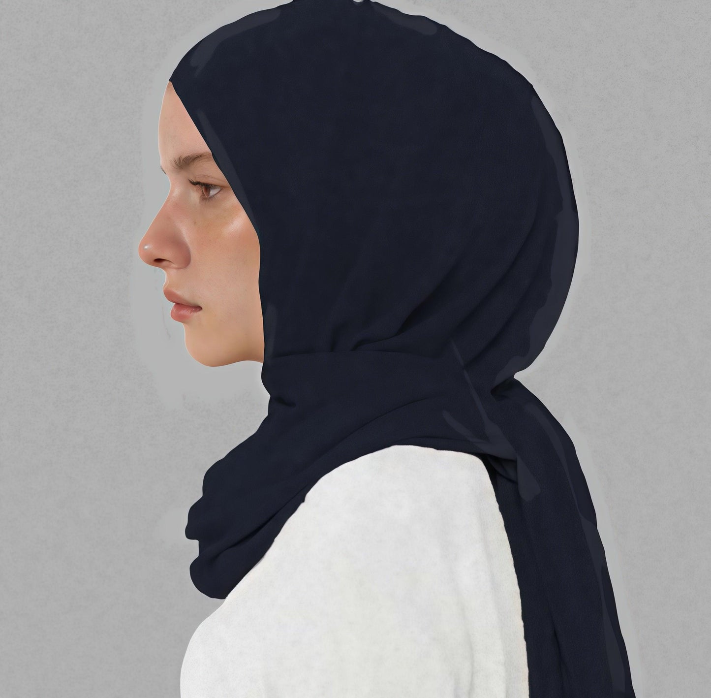 #CL31 Luminous Chiffon Hijab Scarf ✦ UPF Sun Wrap & Watercolor Sheen in 6 Neutral Tones