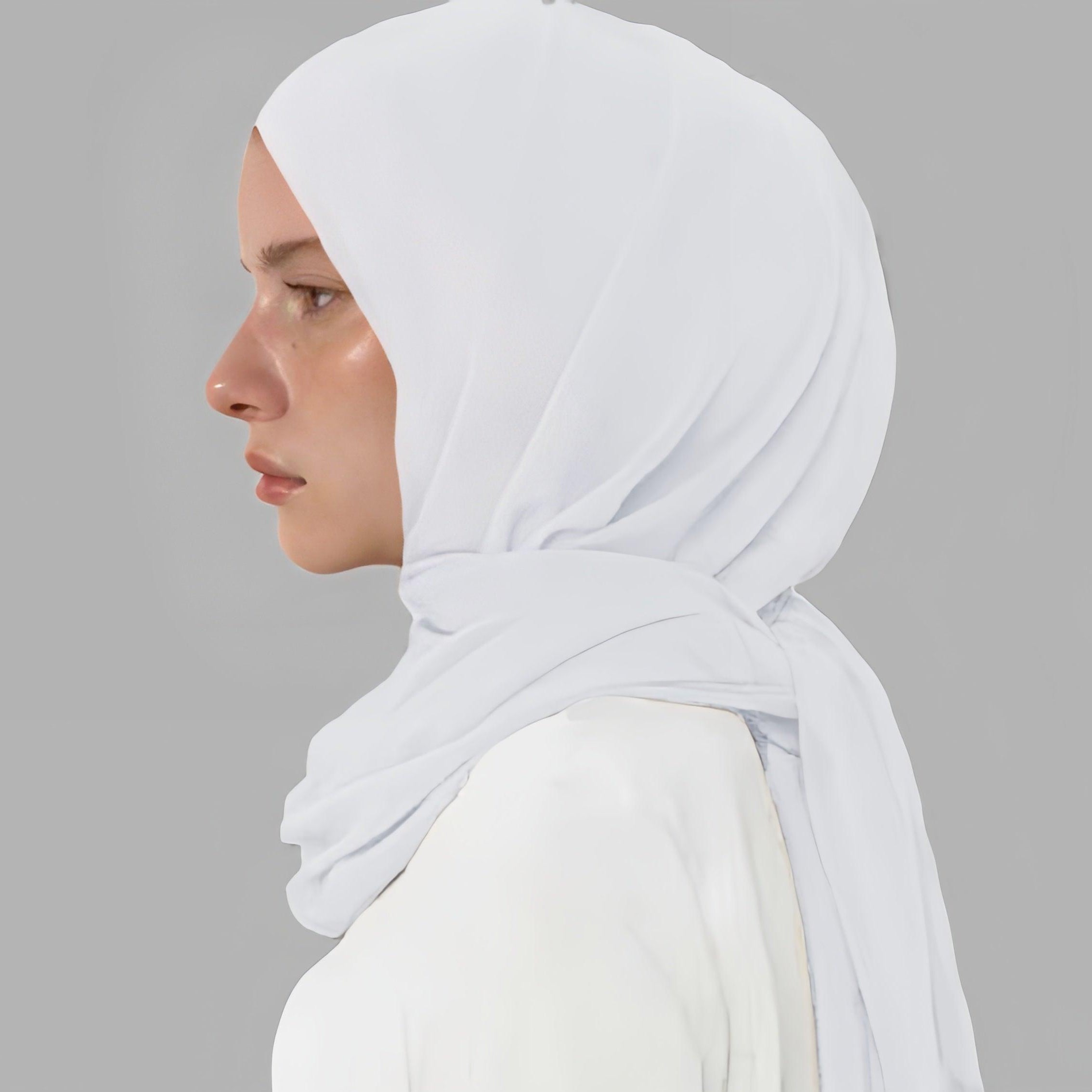 #CL31 Leuchtender Chiffon-Hijab-Schal ✦ UPF Sonnenwickel & Aquarellglanz in 6 neutralen Farbtönen
