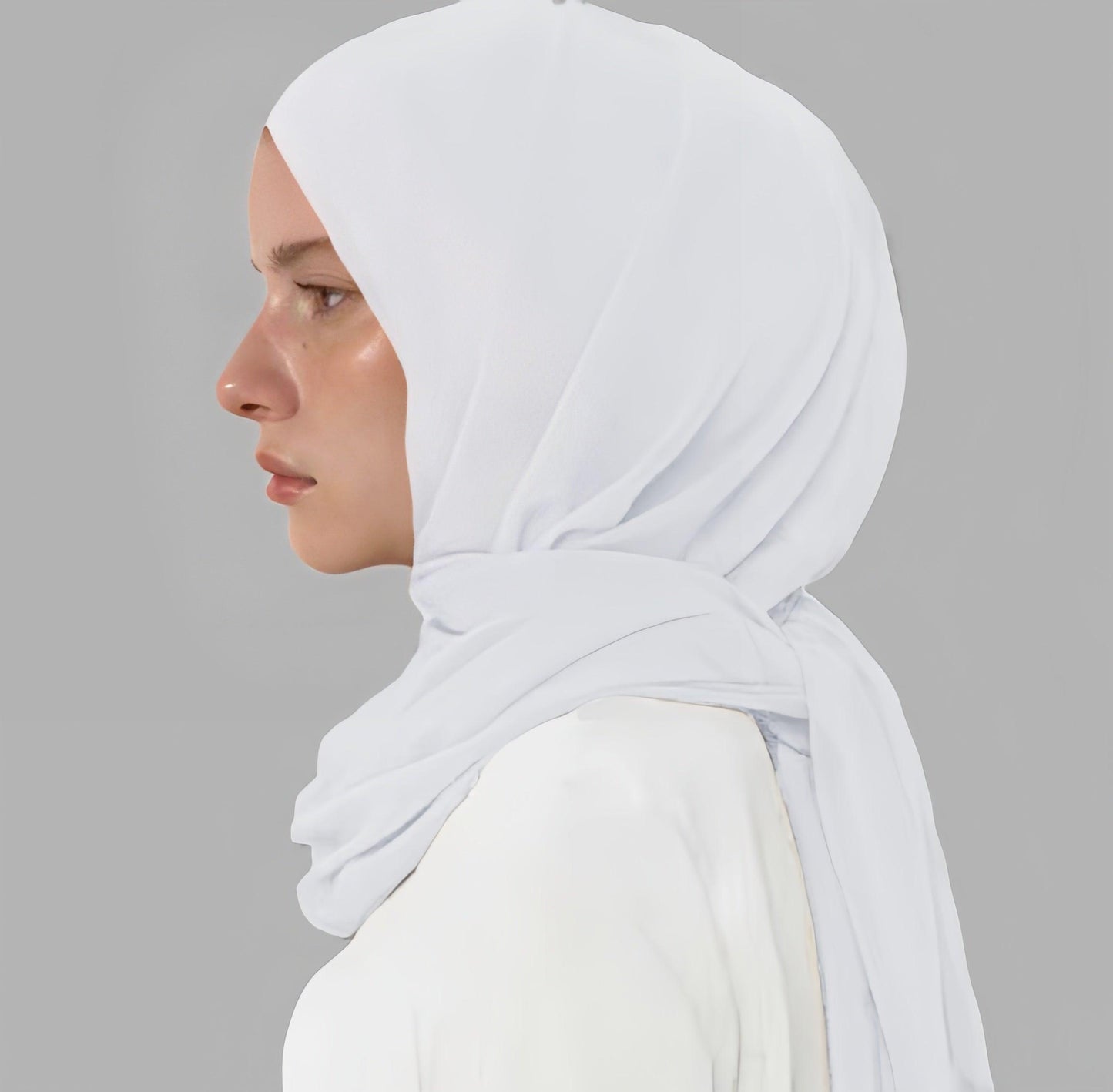 #CL31 Luminous Chiffon Hijab Scarf ✦ UPF Sun Wrap & Watercolor Sheen in 6 Neutral Tones