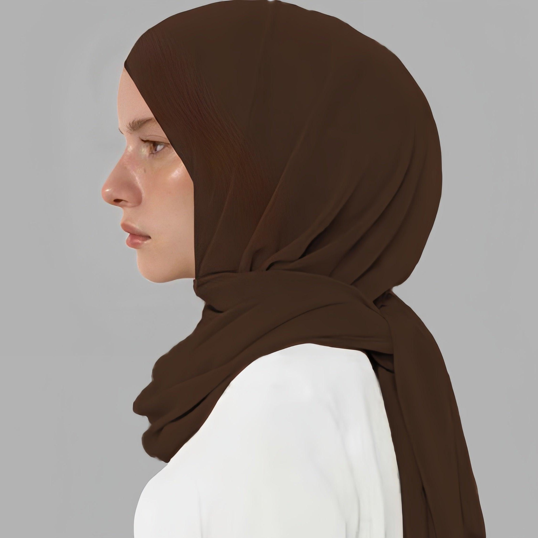 #CL31 Leuchtender Chiffon-Hijab-Schal ✦ UPF Sonnenwickel & Aquarellglanz in 6 neutralen Farbtönen