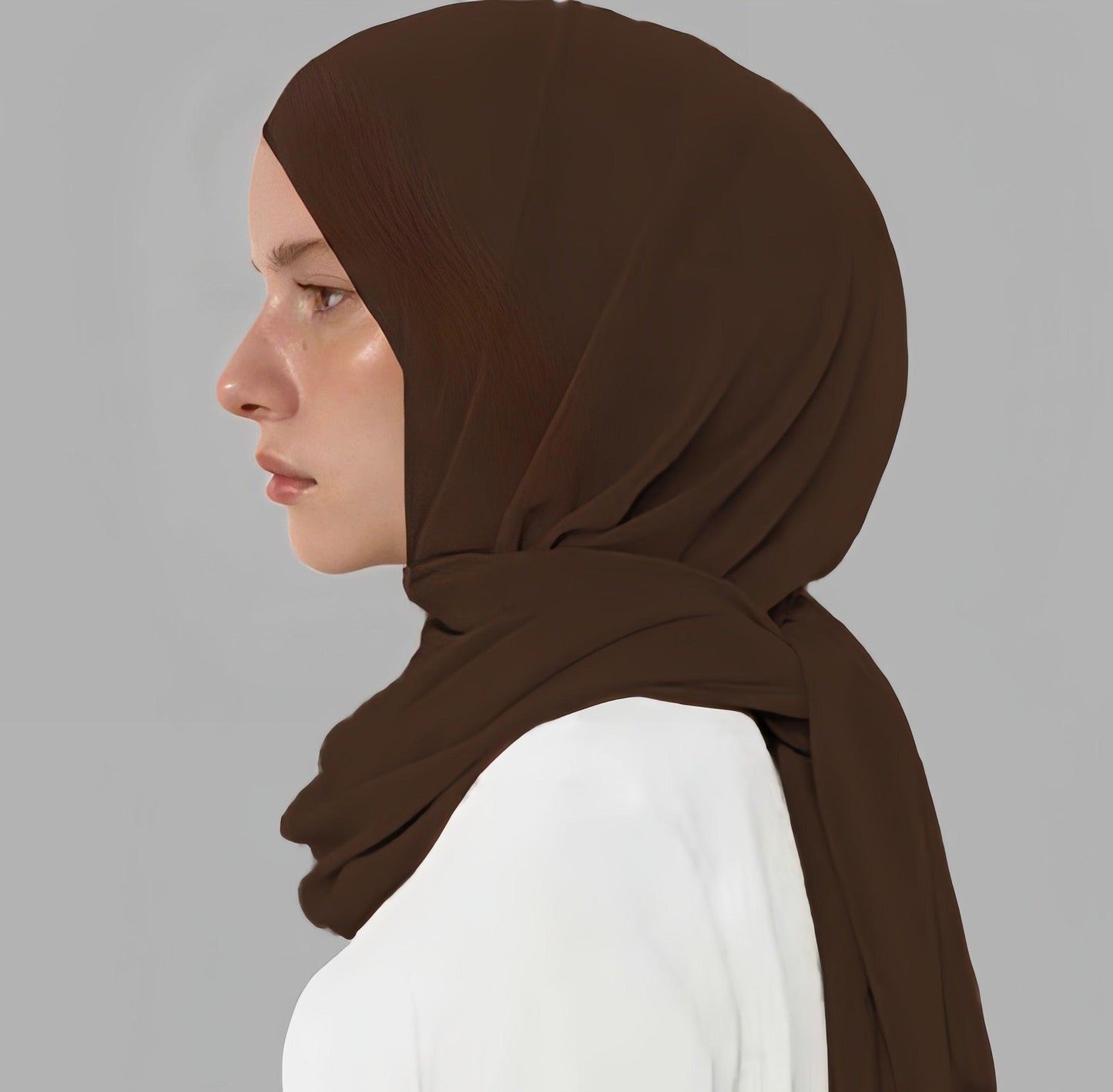 #CL31 Luminous Chiffon Hijab Scarf ✦ UPF Sun Wrap & Watercolor Sheen in 6 Neutral Tones