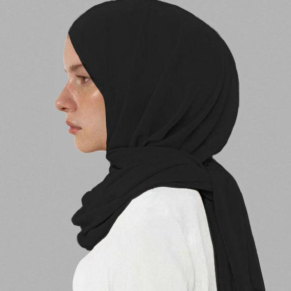 #CL31 Leuchtender Chiffon-Hijab-Schal ✦ UPF Sonnenwickel & Aquarellglanz in 6 neutralen Farbtönen