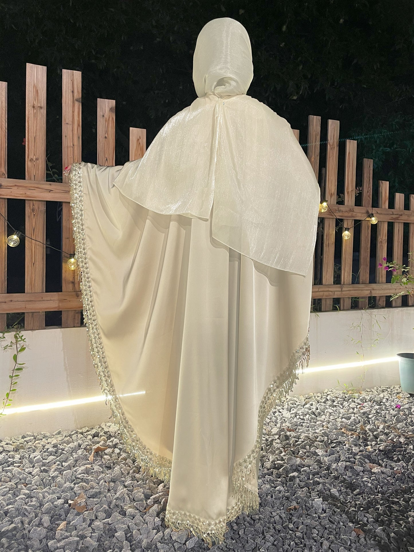 #CL42 Butterfly Satin Taasel Set ✦ Convertible Abaya & Dress Duo for Day-to-Night Modesty
