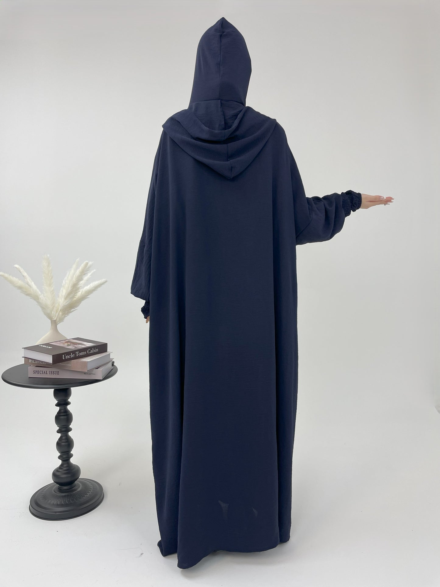 #CL52 Modest Hooded Abaya Dress | Drawstring Casual Maxi with Smocked Cuffs ✦ CLFashionNew