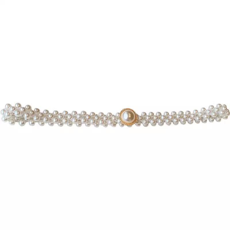 #CL25 Adjustable Pearl Waist Belt ✦ Elastic Stretch Chain for Abaya & Dresses