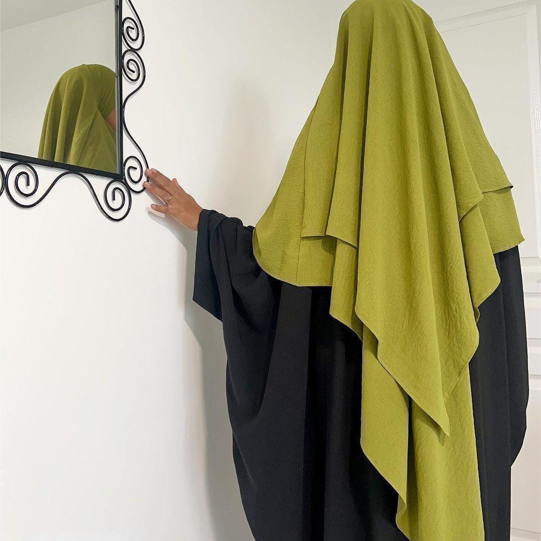 WG03 Two layer Khimar ,Linen-cotton khimar ,Hijab