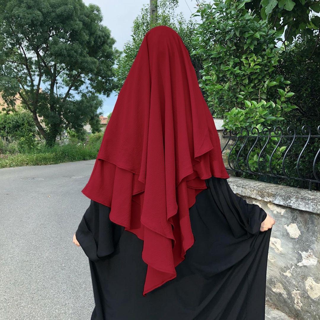 WG03 Two layer Khimar ,Linen-cotton khimar ,Hijab