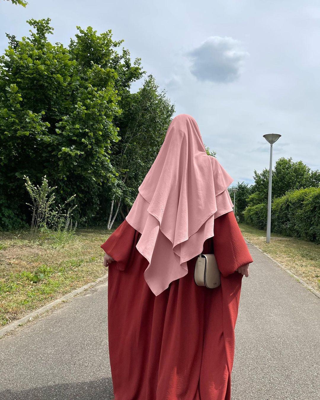 WG03 Two layer Khimar ,Linen-cotton khimar ,Hijab