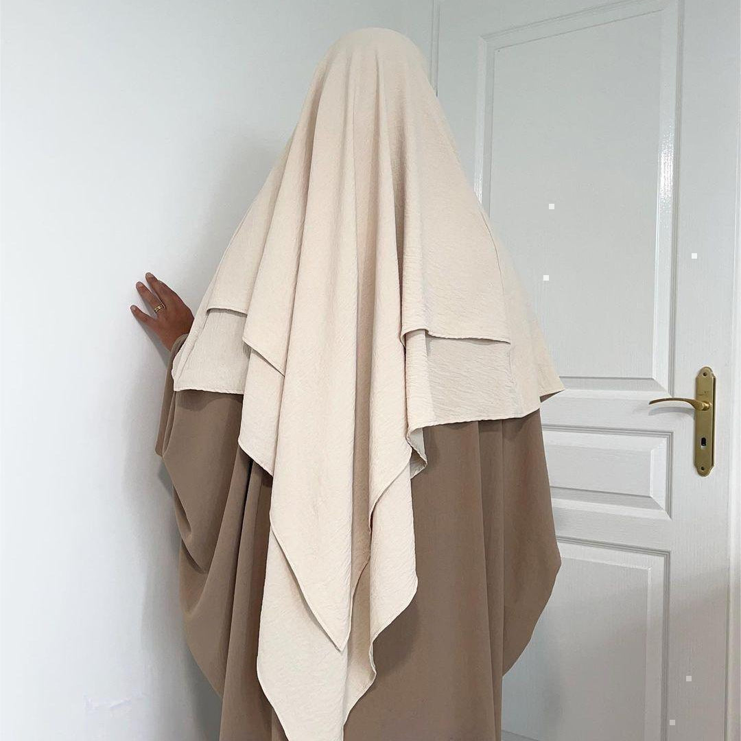 WG03 Two layer Khimar ,Linen-cotton khimar ,Hijab