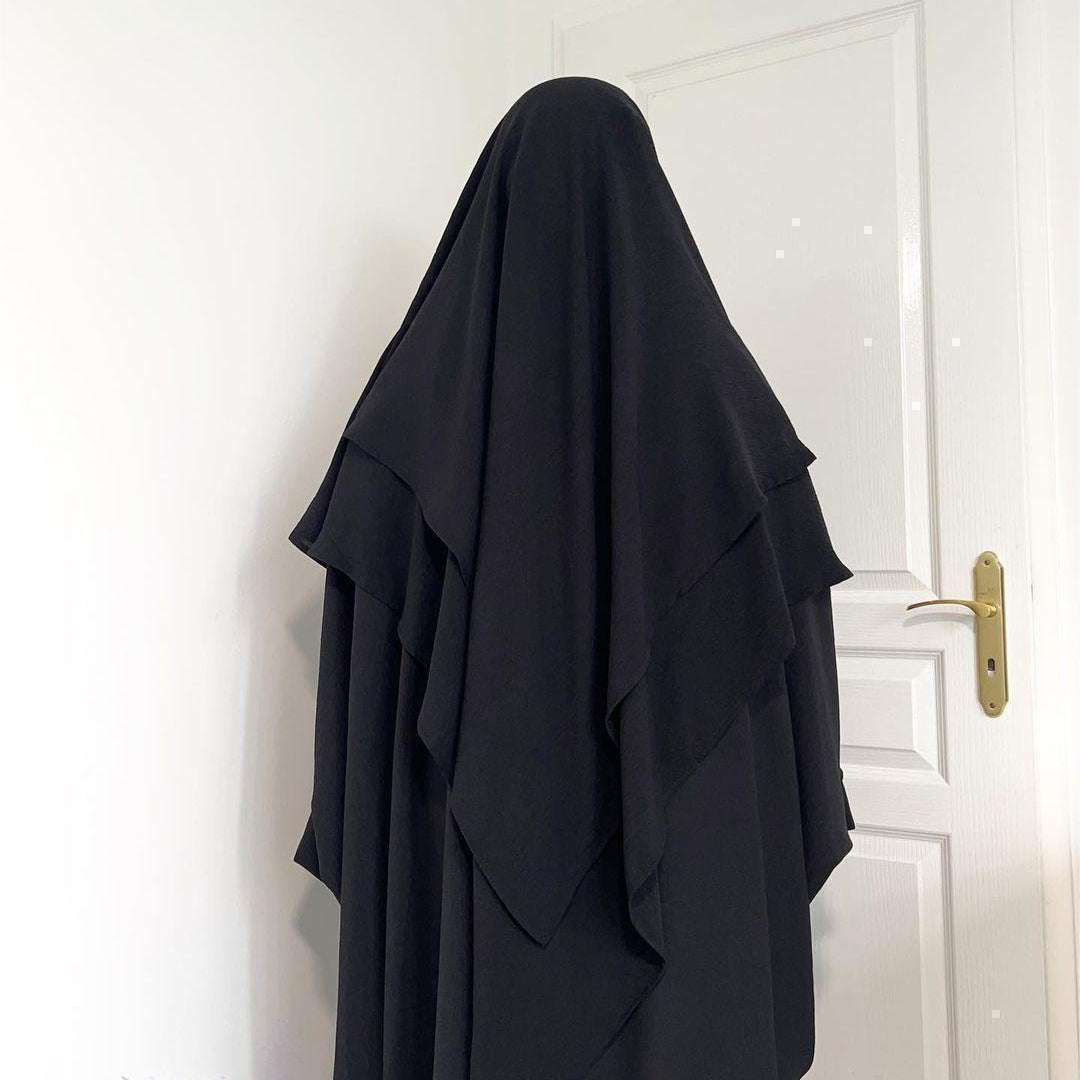 WG03 Two layer Khimar ,Linen-cotton khimar ,Hijab