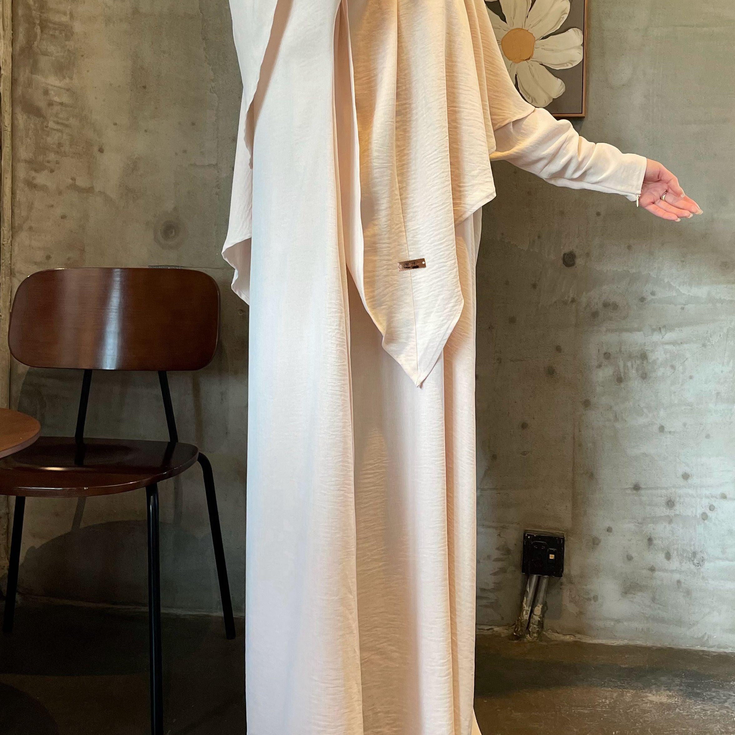 #CL05  Luxury Crepe Khimar & Abaya Set | Modest Muslim Dress with Breathable Hijab ✦ Halal-Certified