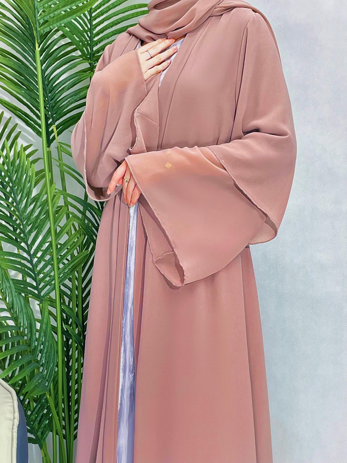 #CL24  Three-piece set Chiffon cardigan open abaya Muslim long women dress