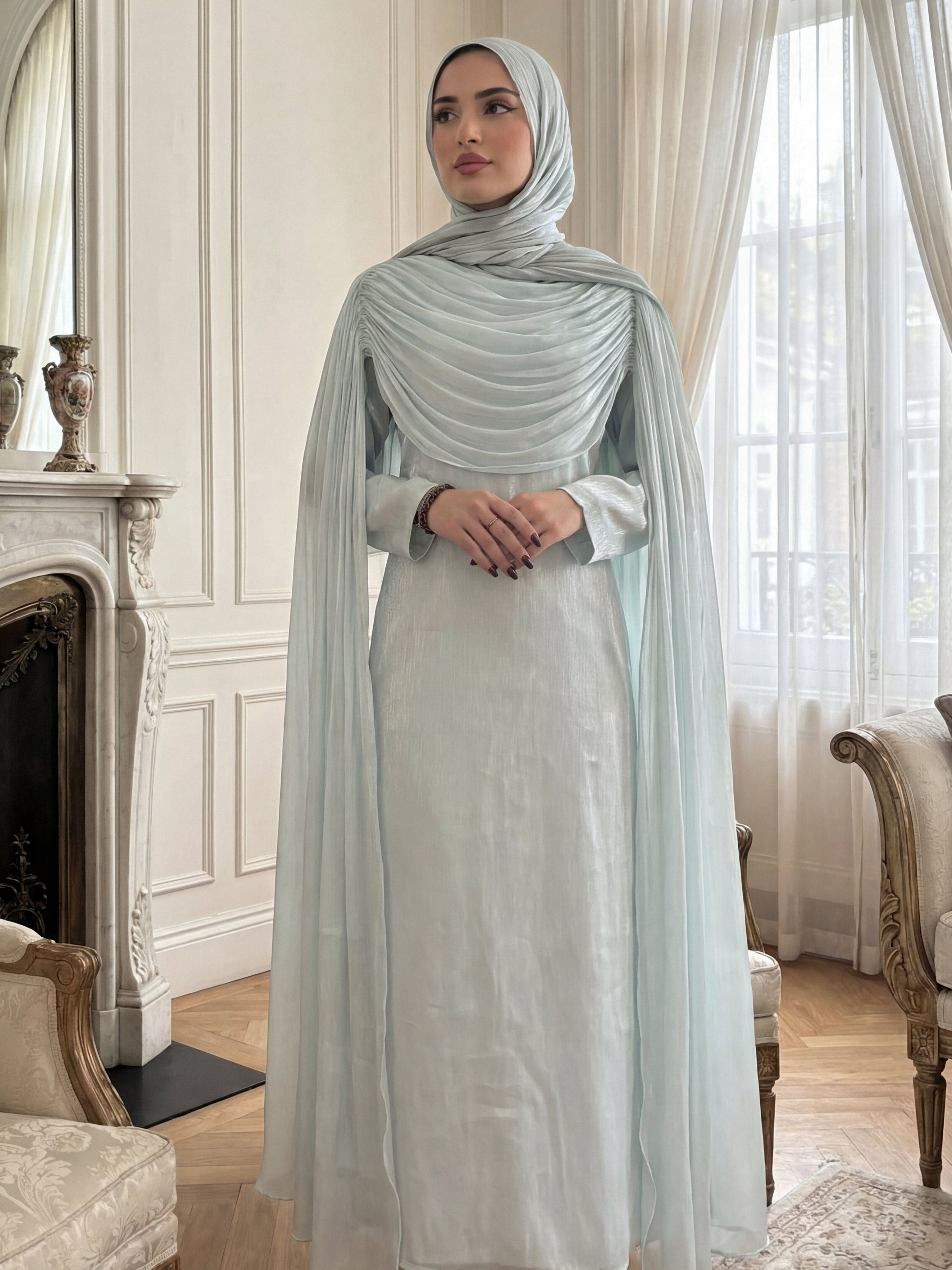 sachin and babi light blue dress Luxury Dubai Caftan Abaya Kaftan Arabic Evening Dress SS691 DreamyVow