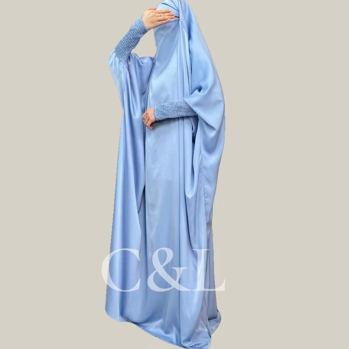 #CL32 Family Satin Jilbab Set | Mother & Kids Matching Modest Dress with Luxe Drape (All Sizes)