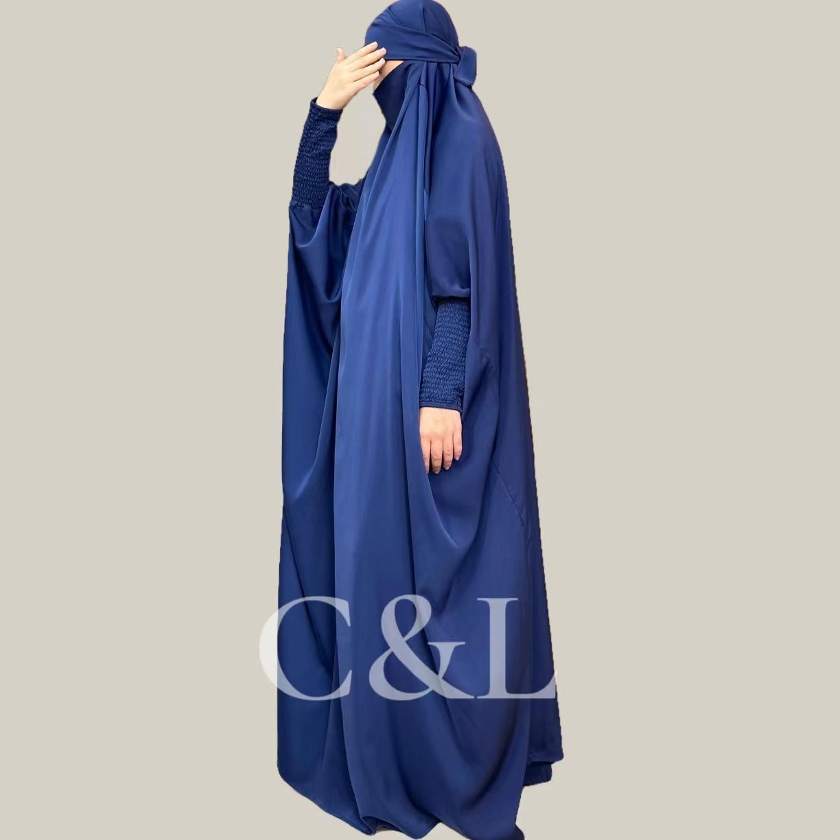 #CL32 Family Satin Jilbab Set | Mother & Kids Matching Modest Dress with Luxe Drape (All Sizes)
