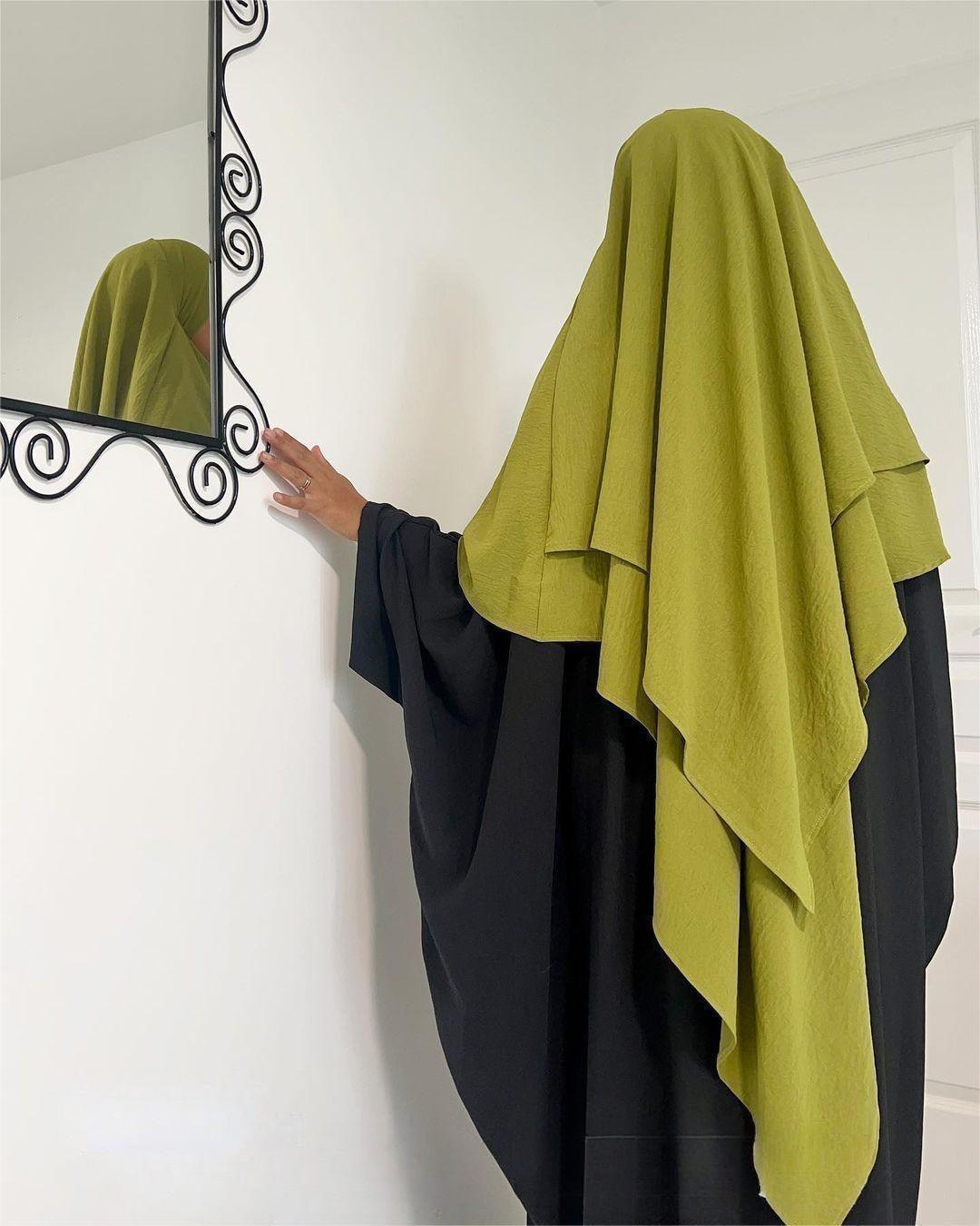 WG03 Two layer Khimar ,Linen-cotton khimar ,Hijab