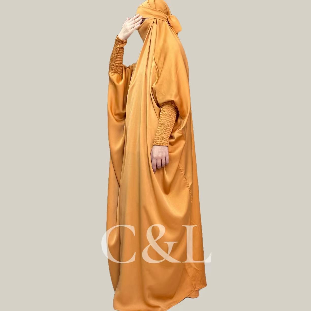 #CL32 Family Satin Jilbab Set | Mother & Kids Matching Modest Dress with Luxe Drape (All Sizes)